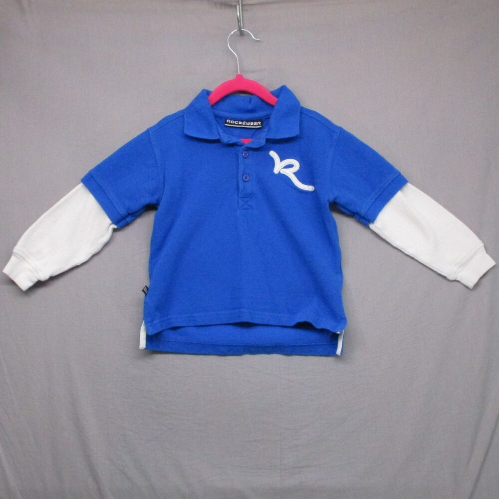 Roca Wear Polo‎ Shirt With Sleeves Blue Kids Size | 4T